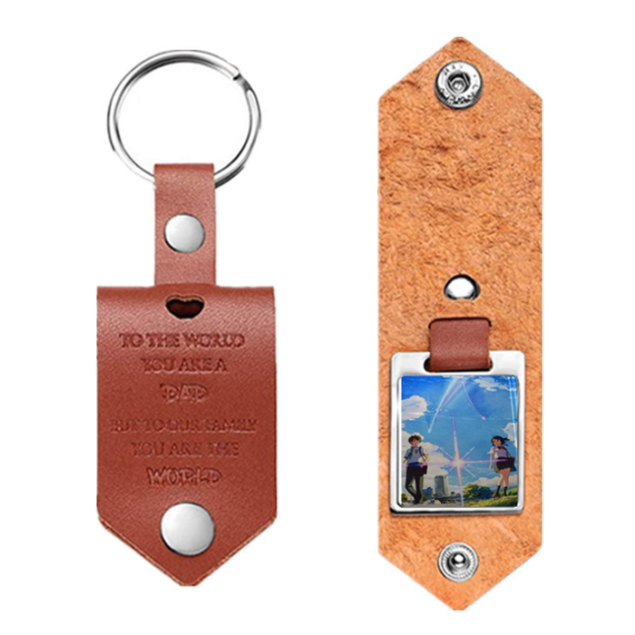 Artistic Laser Cut Leather Keychain - Promo Direct Now