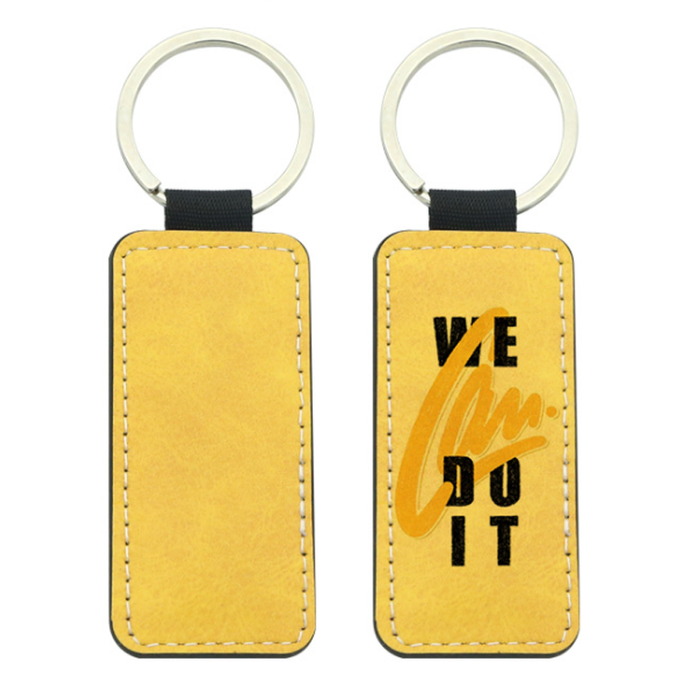 Full-Color Rectangle Leather Keychain - Promo Direct Now