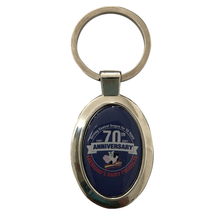 Durable Epoxy Oval Metal Keychain - Promo Direct Now