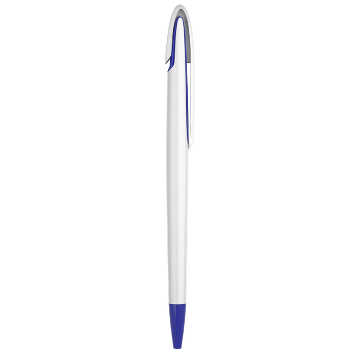 Blue White Retractable Blank Ball Pen - Promo Direct Now