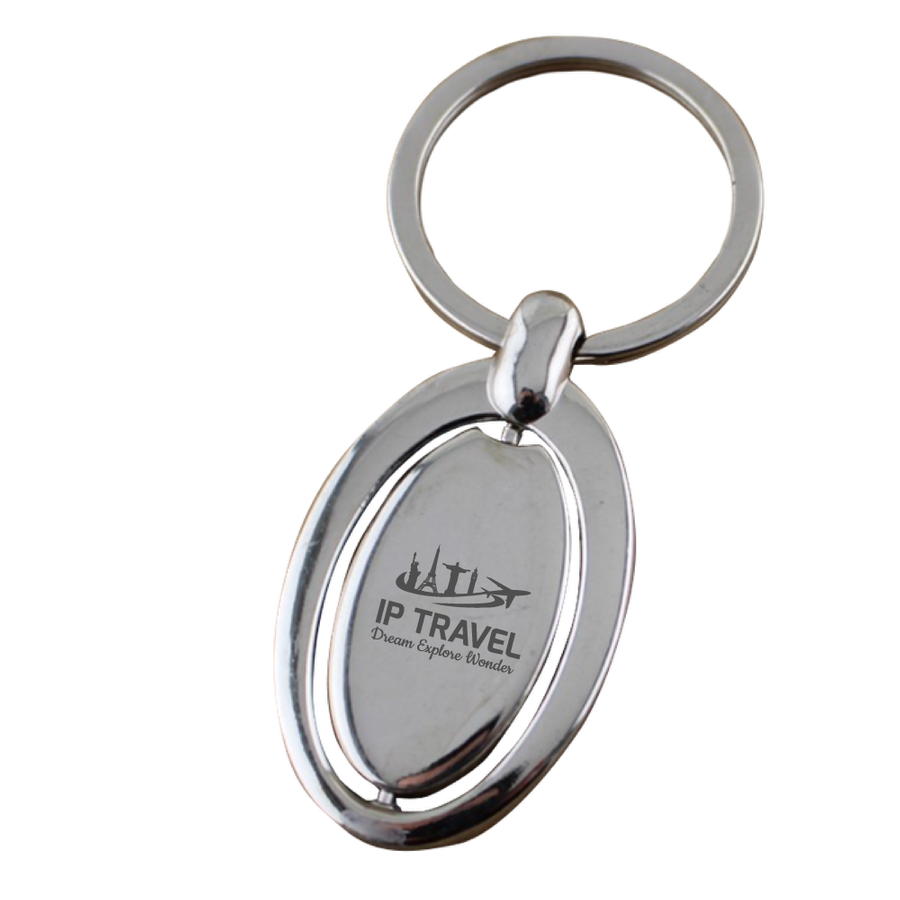 Spinning Oval Metal Keychain - Promo Direct Now