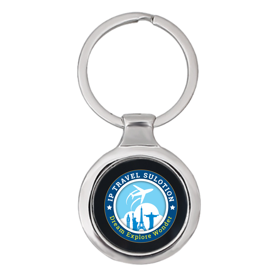 Fashionable Round Metal Keychain - Promo Direct Now