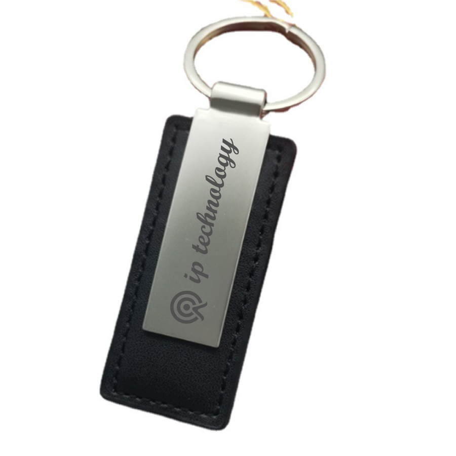 Rectangle Leather & Metal Keychain - Promo Direct Now