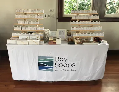 Custom Rectangle Table Covers - Set up at the Boutique market in Nelson Tablecloth looks great and I will order another as a spare