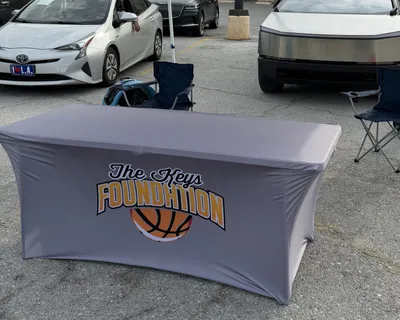 Custom Rectangle Table Covers - Basketball Tournament