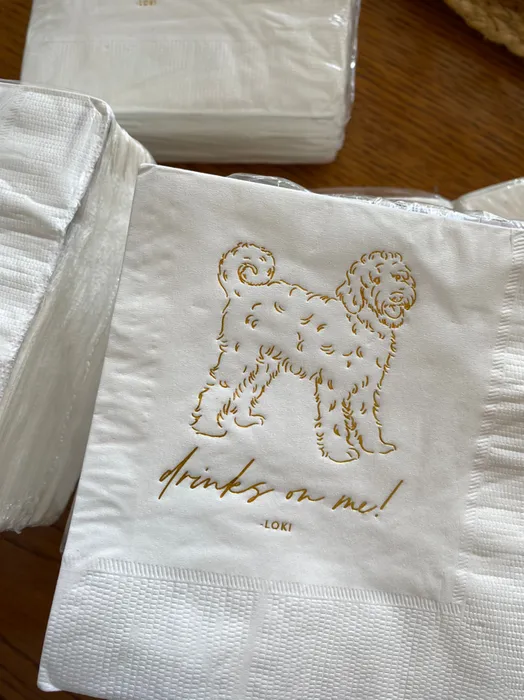 CustomApronsNow.Com - Custom Foil Stamped Beverage Napkin