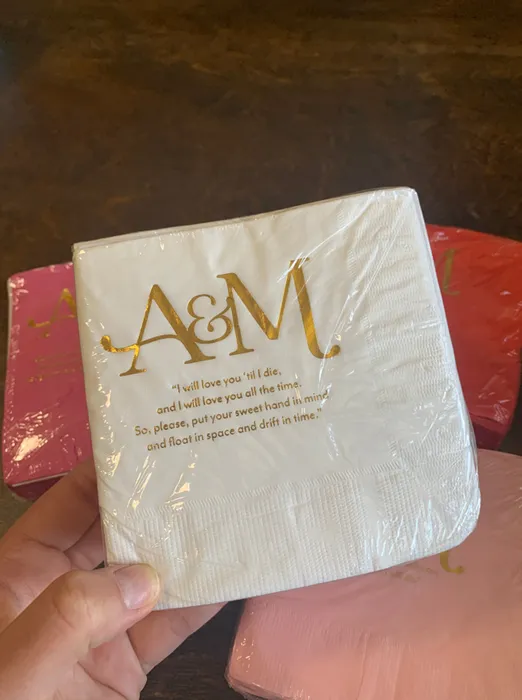 CustomApronsNow.Com - Custom Foil Stamped Beverage Napkin