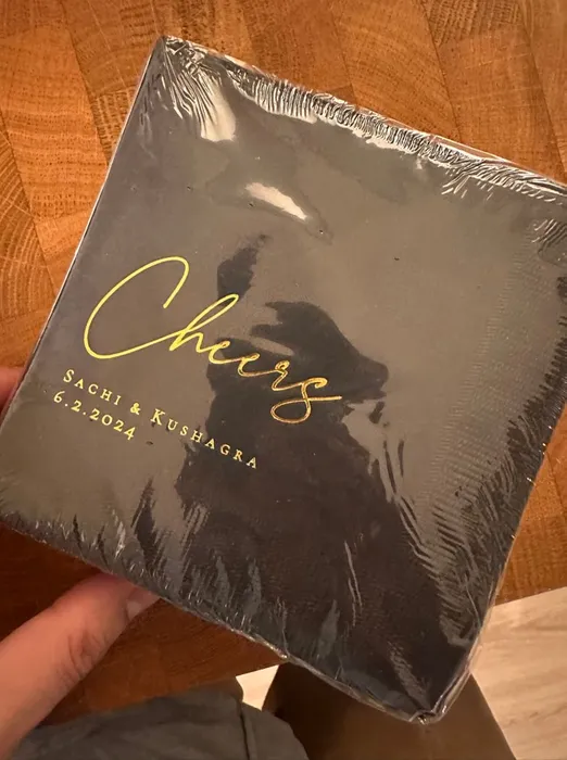 CustomApronsNow.Com - Custom Foil Stamped Beverage Napkin