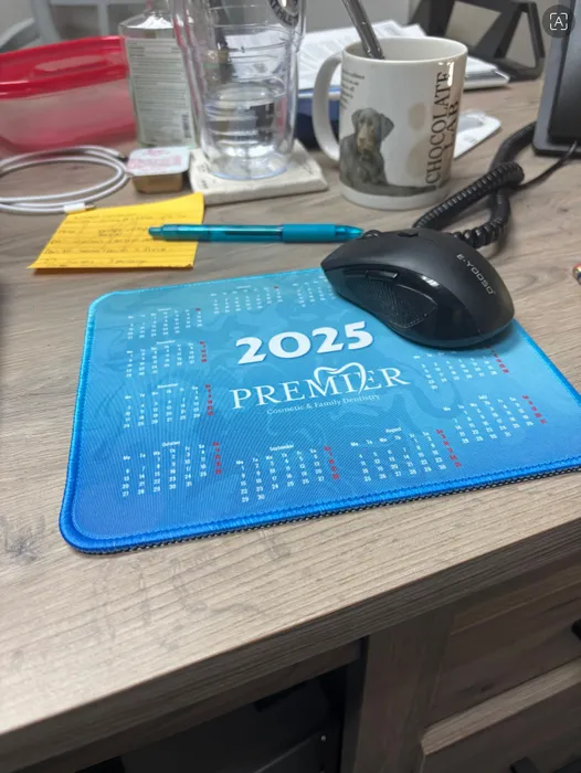 TableCoversNow.Com - Light Blue Calendar Mouse Pad