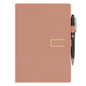 Leather Notebook with Pen Light Brown