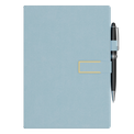 Leather Notebook with Pen Light Blue