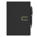 Leather Notebook with Pen Black