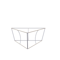 This is a line drawing of a three-dimensional cube with a transparent effect, outlined to show perspective, against a plain background, typical of a graphic icon.