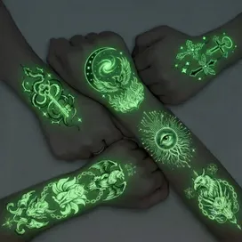 Glow Tattoos with Colorful Imprint - Custom Aprons Now