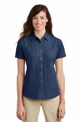 Port & Company Women's Short Sleeve Value Denim Shirt. LSP11
