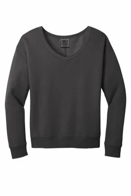 Port & Company Women's Beach Wash Garment-Dyed V-Neck Sweatshirt LPC098V