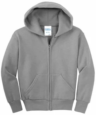 Port & Company - Youth Core Fleece Full-Zip Hooded Sweatshirt. PC78YZH