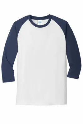 Port & Company Core Blend 3/4-Sleeve Raglan Tee. PC55RS