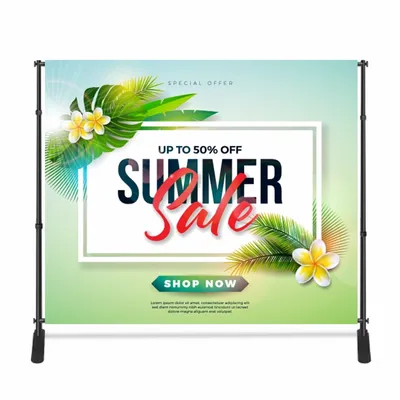 Adjustable Stand Banners - Custom Aprons Now