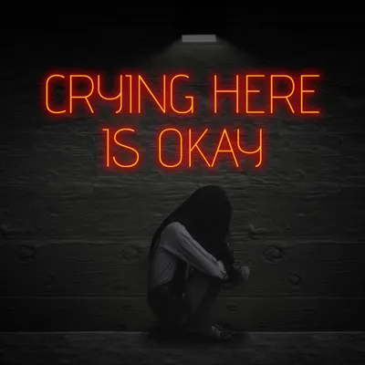 Crying Here Is Okay Neon Sign