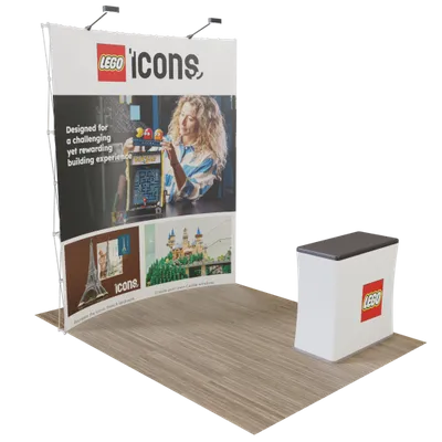 8' x 8' Curved Pop-Up Display