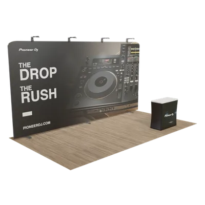 20' x 10' Straight  Zip Up Display