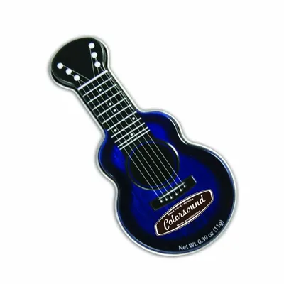 Blue Acoustic Guitar Shaped Mint Tin - Custom Aprons Now
