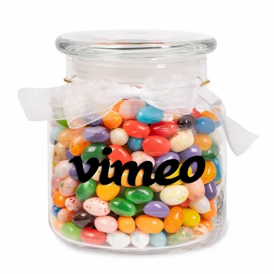 22oz. Glass Jar - Gourmet Jelly Beans - Custom Aprons Now