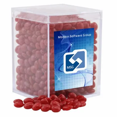 Acrylic Box with Red Hots - Small - Custom Aprons Now