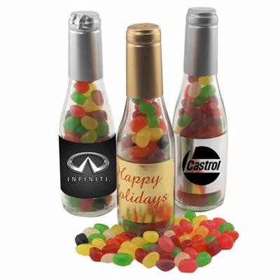 Champagne Bottle w/ Teenee Beanee Jelly Beans 8" - Custom Aprons Now