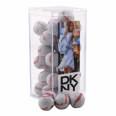 Acrylic Box with Chocolate Baseballs - Medium - Custom Aprons Now