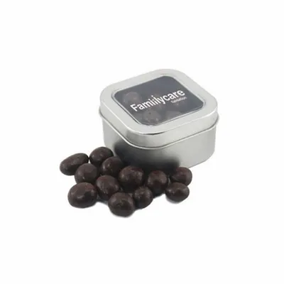 Window Tin w/ Choc Espresso Beans - Custom Aprons Now