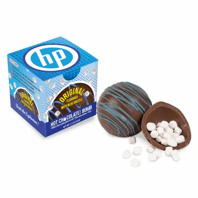 Blue Drizzle Hot Chocolate Bomb in Full Color Gift Box - Custom Aprons Now