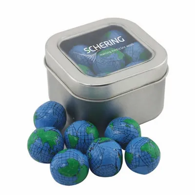 Window Tin with Chocolate Globes - SBF2500 - Custom Aprons Now