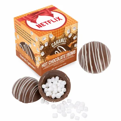 Hot Chocolate Bomb Caramel Flavor in Full Color Box - Custom Aprons Now