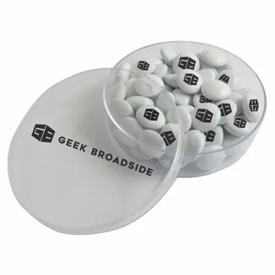 Small Round Acrylic with Imprinted Chocolate Buttons - Custom Aprons Now
