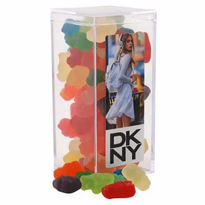 Clever Candy Large Rectangle Acrylic Candy Box with Gummy Bears - Custom Aprons Now