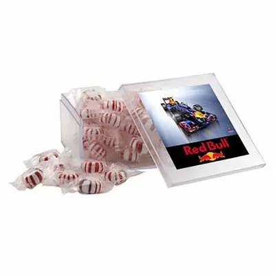 Large Square Acrylic Candy Box with Starlight Mints - Custom Aprons Now