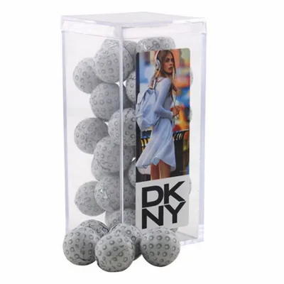 Acrylic Box with Chocolate Golf Balls - Medium - Custom Aprons Now