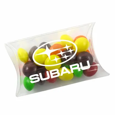 Small Pillow Acetate Box with Skittles - Custom Aprons Now