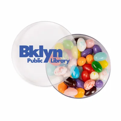 Small Round Acrylic with Gourmet Jelly Beans - Custom Aprons Now