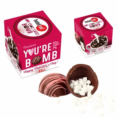 Hot Chocolate Bomb with Pink Drizzle - Custom Aprons Now