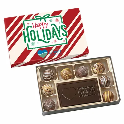 Truffle Gift Box Full Color Lid with 8 Truffles - Custom Aprons Now