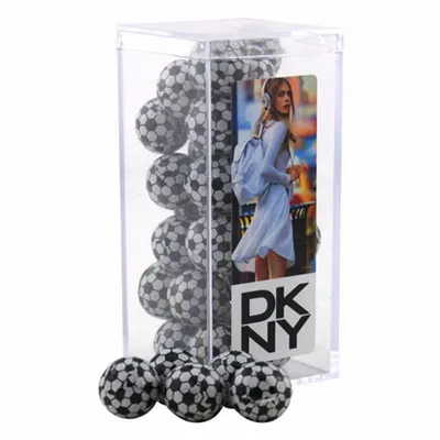Acrylic Box with Chocolate Soccer Balls - Medium - Custom Aprons Now