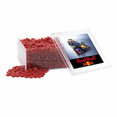 Acrylic Box with Red Hots - Large - Custom Aprons Now
