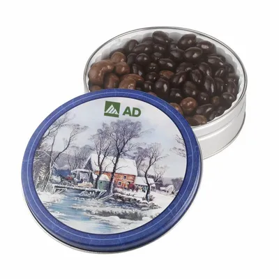 Glad Tidings Tins - Dark Choc Almonds & Milk Choc Cashews - Custom Aprons Now