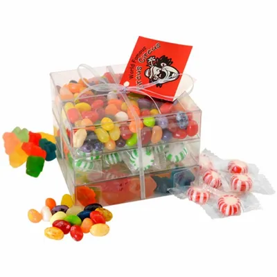 3 Way Candy Stack Acetate Tower - TRB802 - Custom Aprons Now