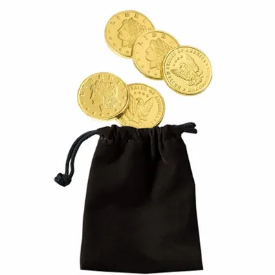 Velour Pouches with Chocolate Coins - Custom Aprons Now