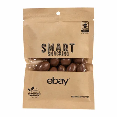 FairTrade Milk Chocolate Almonds in Compostable Kraft Pouch