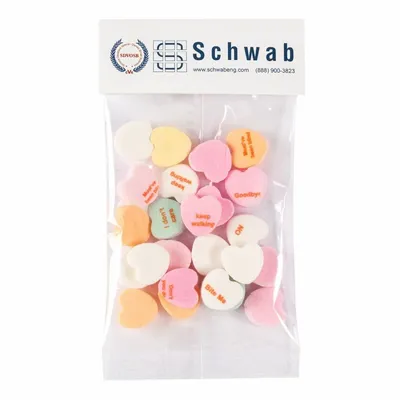 Small Header Bags - Imprinted Conversation Hearts - Custom Aprons Now